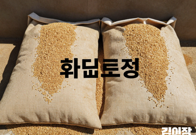 농업 창고의 무지 종자 포대와 밀·보리 종자